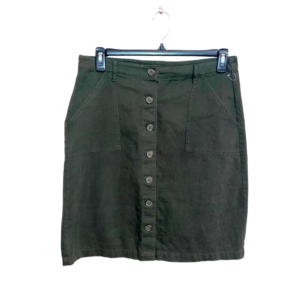 Womens MISS Green Dip Pencil/Button Skirt size 12 Casual Summer/Spring Wear